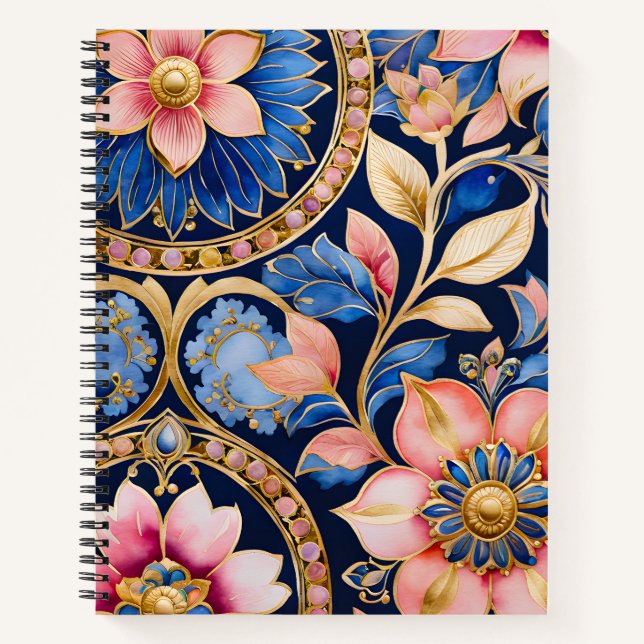 Cuaderno Bloc de notas de arte jovial bizantino colorido (Anverso)