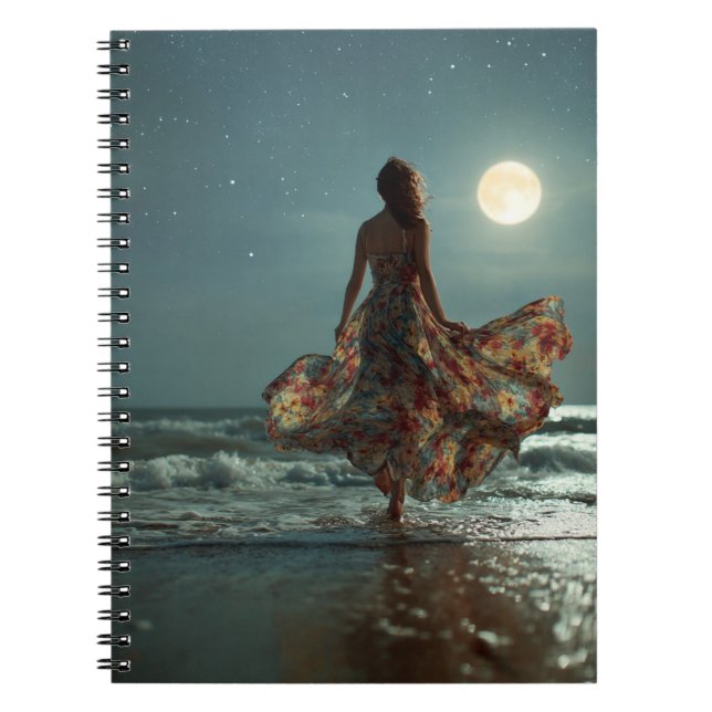Cuaderno Bloc de notas de arte nocturno estrellado Ocean Dr (Frente)