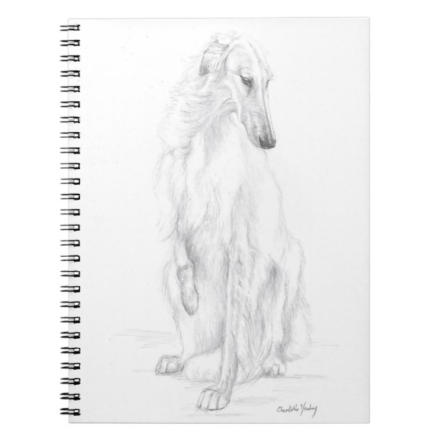 Cuaderno Bloc de notas de arte ruso de perro lobo (Frente)