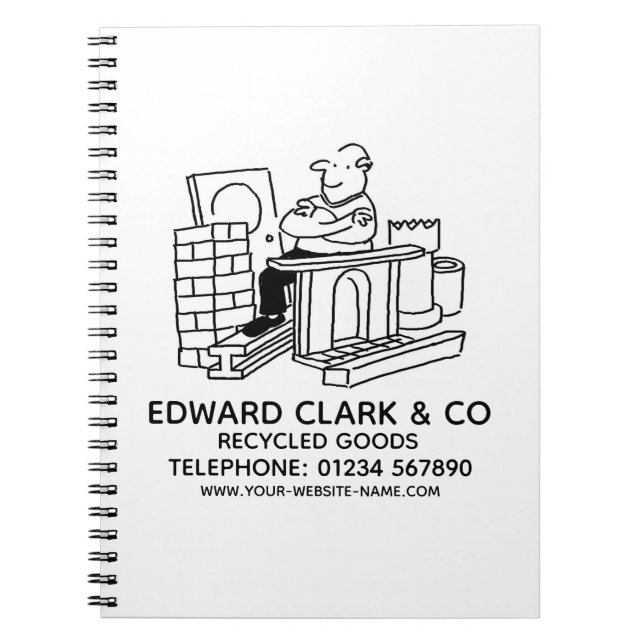 Cuaderno Bloc de notas de artículos reciclados (Frente)