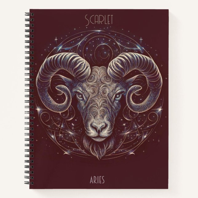 Cuaderno Bloc de notas de astrología para Aries (Anverso)