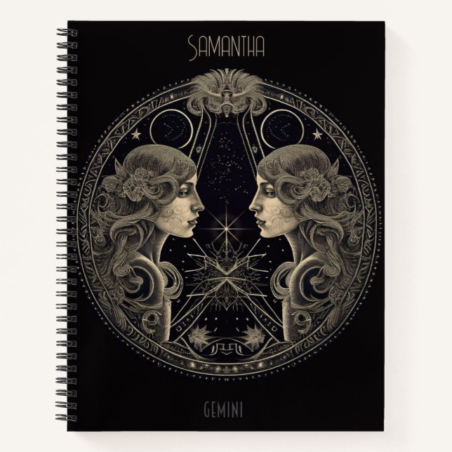 Cuaderno Bloc de notas de astrología para Gemini (Anverso)