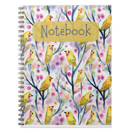 Cuaderno Bloc de notas de Aves Amarillas