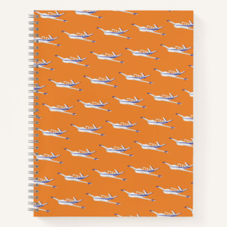 Cuaderno bloc de notas de avión naranja, Beechcraft Bonanza