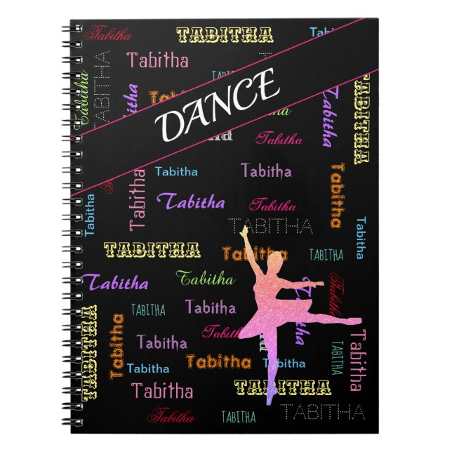 Cuaderno Bloc de notas de baile con nombre personalizado po (Frente)