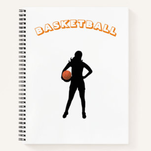 Cuaderno Bloc de notas de básquetbol con nombre y Jersey #