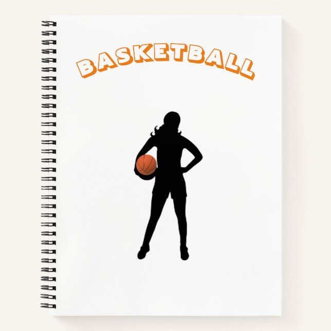 Cuaderno Bloc de notas de básquetbol con nombre y Jersey # (Anverso)