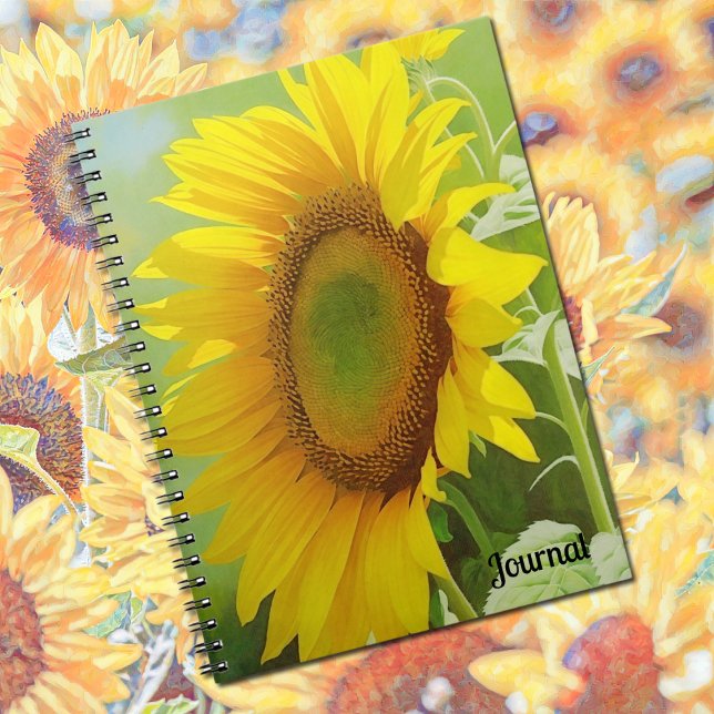 Cuaderno Bloc de notas de Big Sunflower Art Garden (A Sunflower Journal Spiral Notebook)