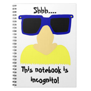 Cuaderno Bloc de notas de bigote y gafas incognito