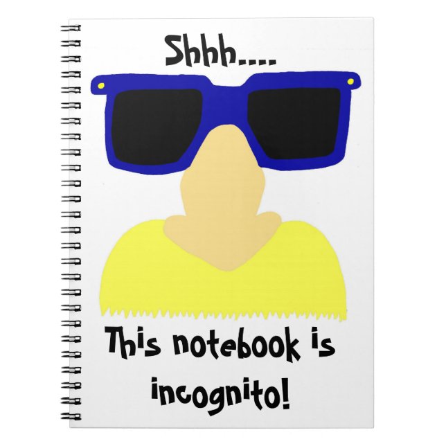 Cuaderno Bloc de notas de bigote y gafas incognito (Frente)
