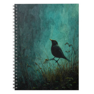 Cuaderno Bloc de notas de Blackbird Midnight Meadow