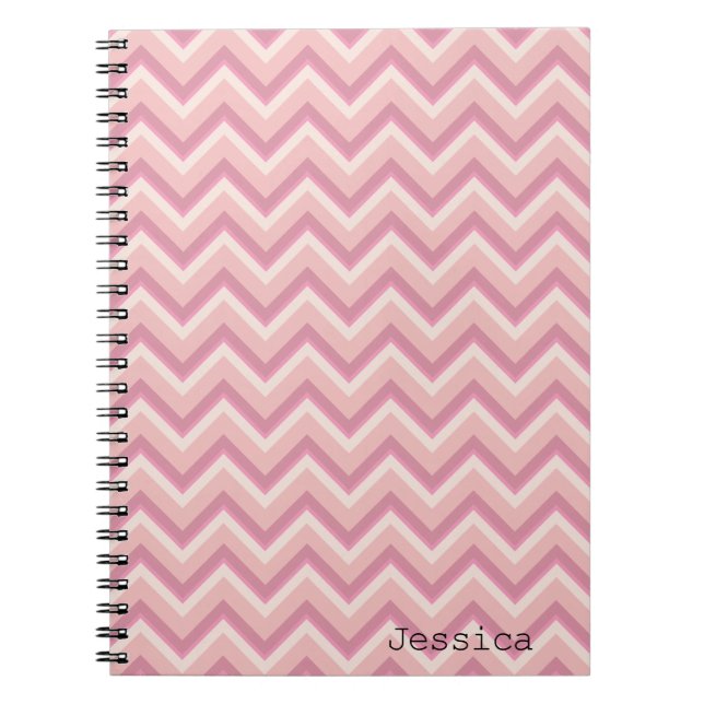 Cuaderno Bloc de notas de Bonito Chevron rosa (Frente)