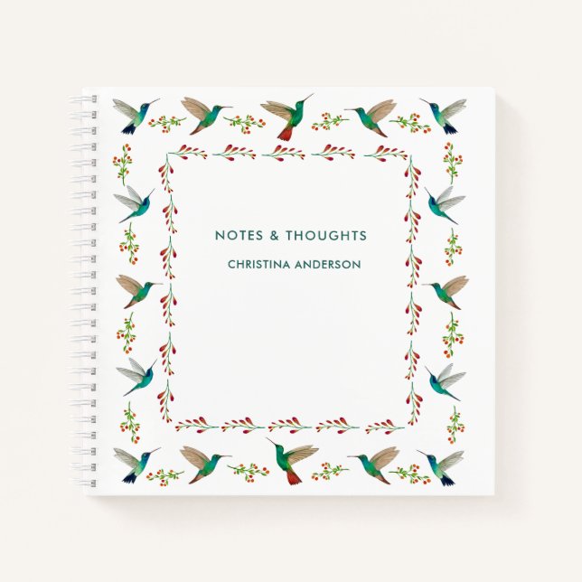 Cuaderno Bloc de notas de borde de Hummingbird personalizad (Anverso)
