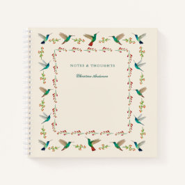 Cuaderno Bloc de notas de borde de Hummingbird personalizad