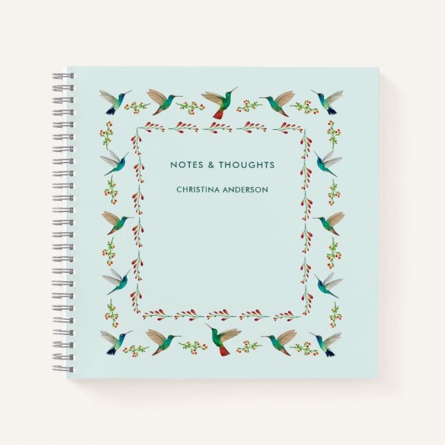 Cuaderno Bloc de notas de borde de Hummingbird personalizad (Anverso)