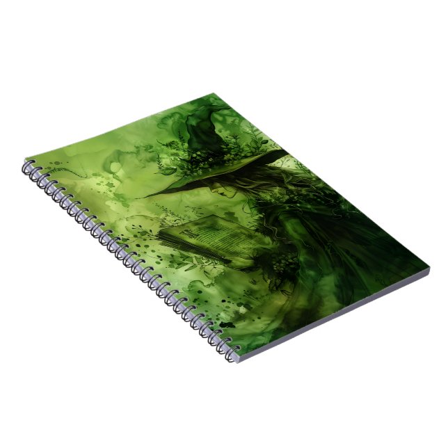 Cuaderno Bloc de notas de bruja verde (Lado Derecho)