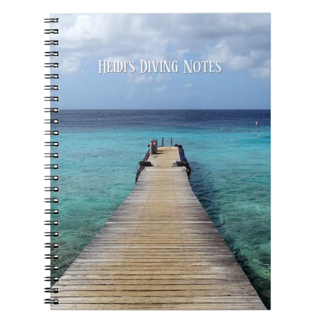 Cuaderno Bloc de notas de buceo (texto de personalizable) (Frente)