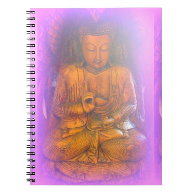 Cuaderno bloc de notas de buddha mediador de aura morada (Frente)