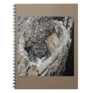 Cuaderno bloc de notas de búho de tecnología de pantalla