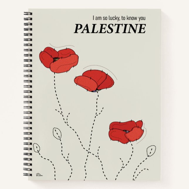 Cuaderno bloc de notas de cachorros de Palestina (Anverso)