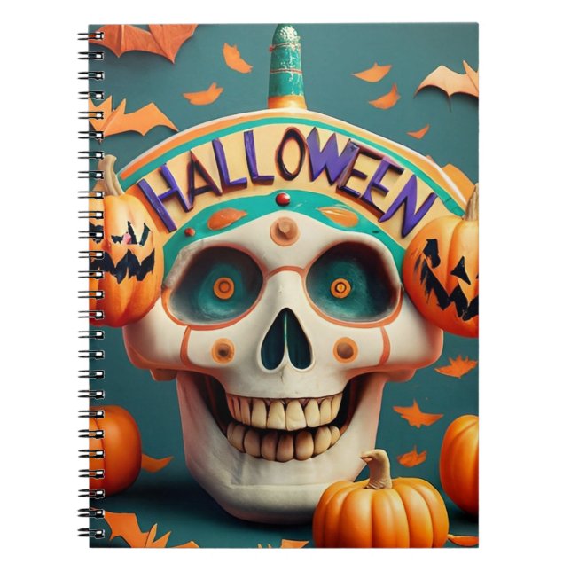 Cuaderno Bloc de notas de calabazas de Halloween (Frente)