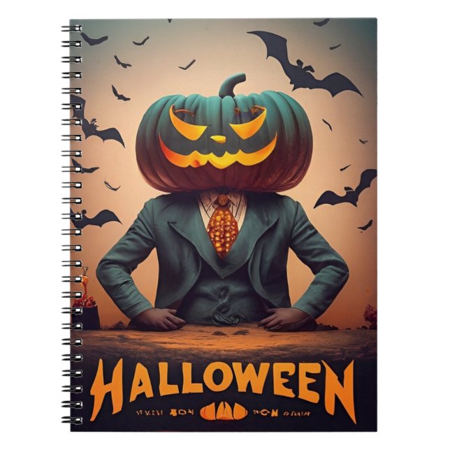 Cuaderno Bloc de notas de calabazas de Halloween (Frente)