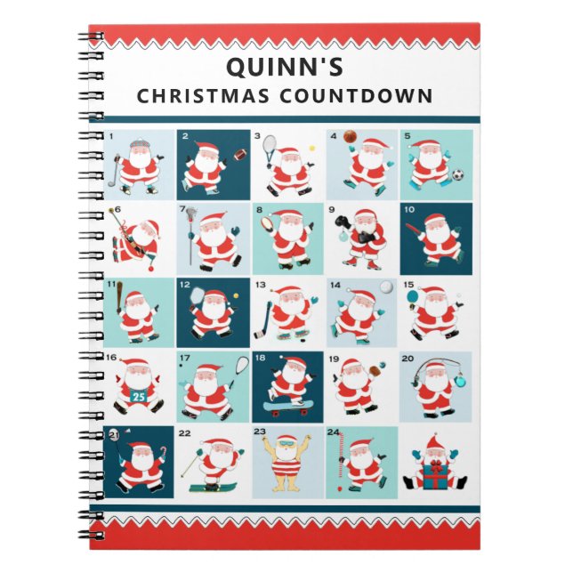 Cuaderno bloc de notas de calendario anticipado para Navida (Frente)