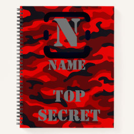 Cuaderno Bloc de notas de camuflaje rojo