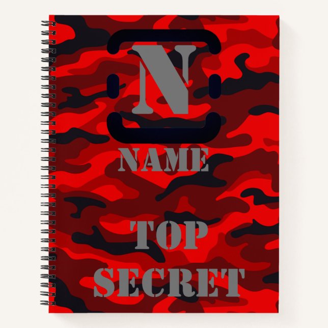 Cuaderno Bloc de notas de camuflaje rojo (Anverso)
