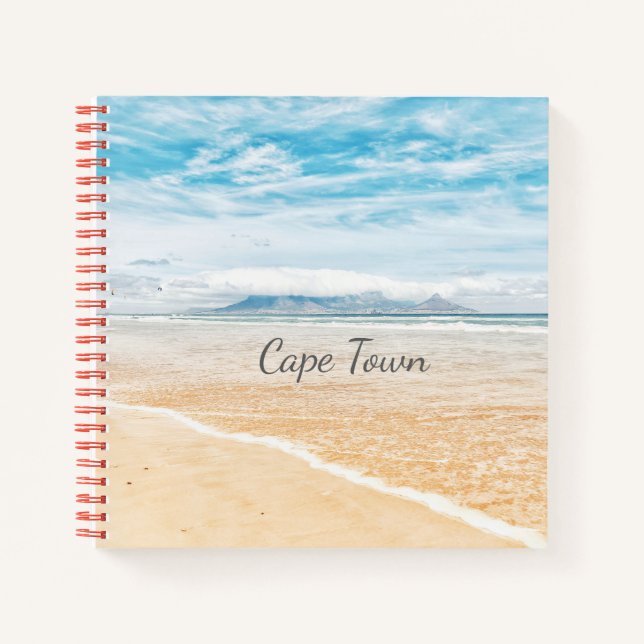 Cuaderno Bloc de notas de Cape Town Table Mountain Beach (Anverso)