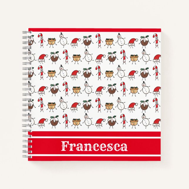 Cuaderno bloc de notas de caracteres de Navidades personali (Anverso)