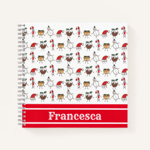 Cuaderno bloc de notas de caracteres de Navidades personali