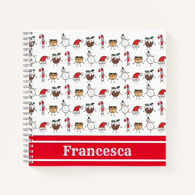 Cuaderno bloc de notas de caracteres de Navidades personali (Anverso)