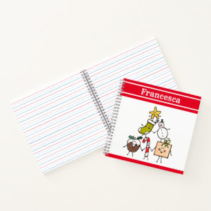 Cuaderno bloc de notas de caracteres de Navidades personali