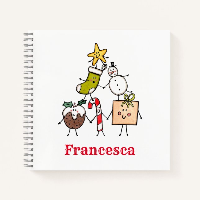 Cuaderno bloc de notas de caracteres de Navidades personali (Anverso)