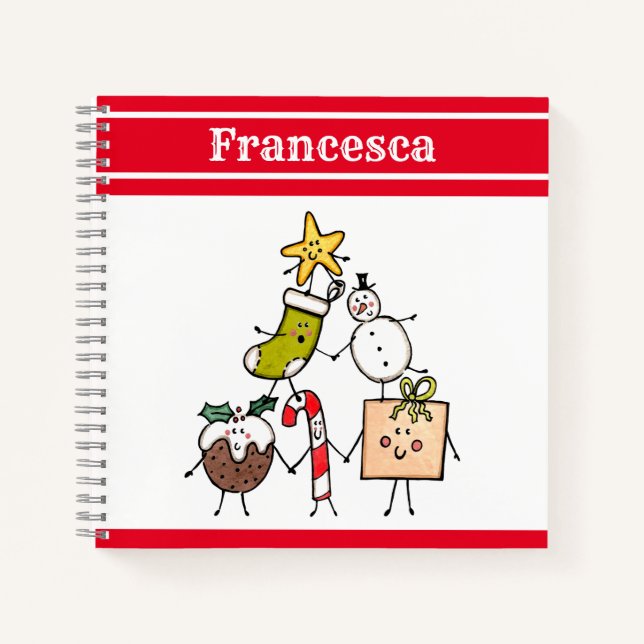 Cuaderno bloc de notas de caracteres de Navidades personali (Anverso)