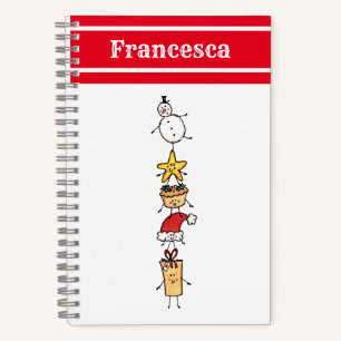 Cuaderno bloc de notas de caracteres de Navidades personali