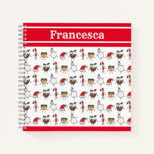 Cuaderno bloc de notas de caracteres de Navidades personali