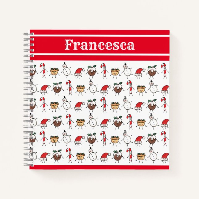Cuaderno bloc de notas de caracteres de Navidades personali (Anverso)