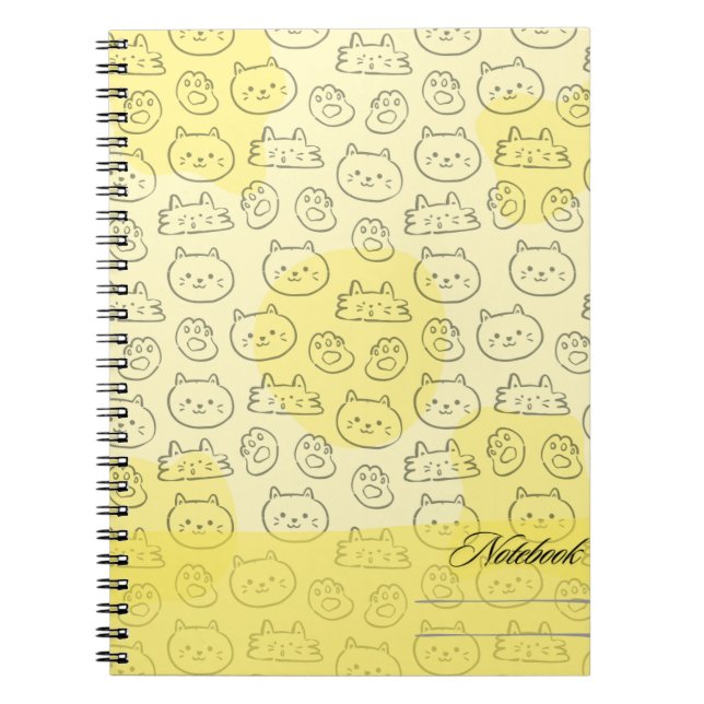 Cuaderno bloc de notas de Cat de patrón (Frente)