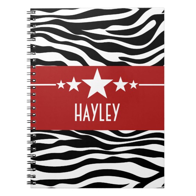 Cuaderno Bloc de notas de Cebra Estrella Roja Sassy (Frente)