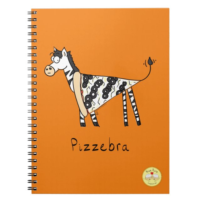 Cuaderno Bloc de notas de cebra zebra de Pizzebra Pizza (Frente)
