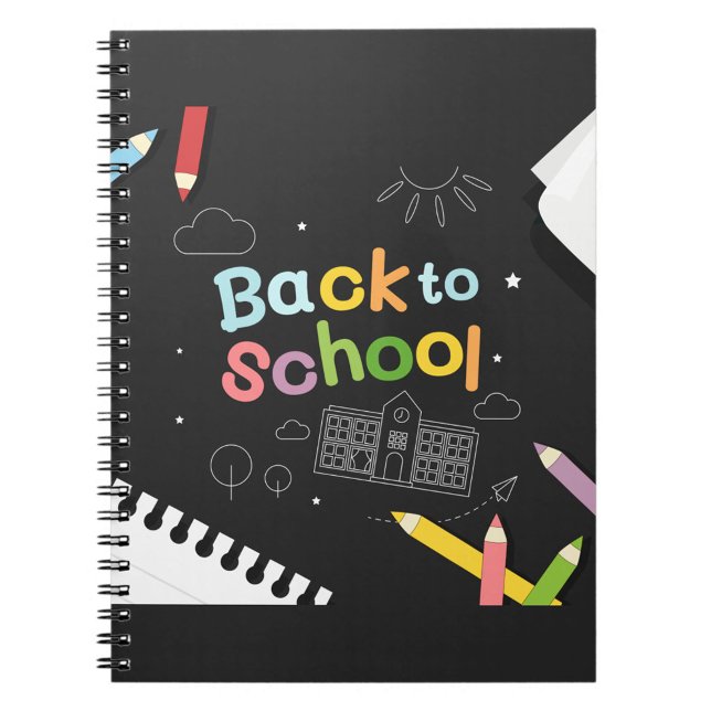 Cuaderno Bloc De Notas De Chalk De Vuelta A La Escuela (Organize your day with a custom notebook! Made with your images and text on the front cover!)