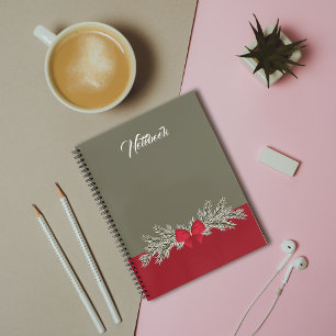 Cuaderno Bloc de notas de cinta de Navidades rojos