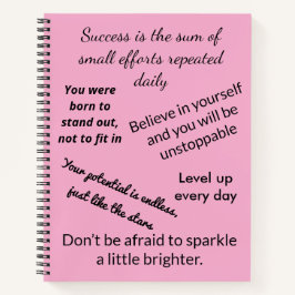 Cuaderno bloc de notas de citas inspiradoras