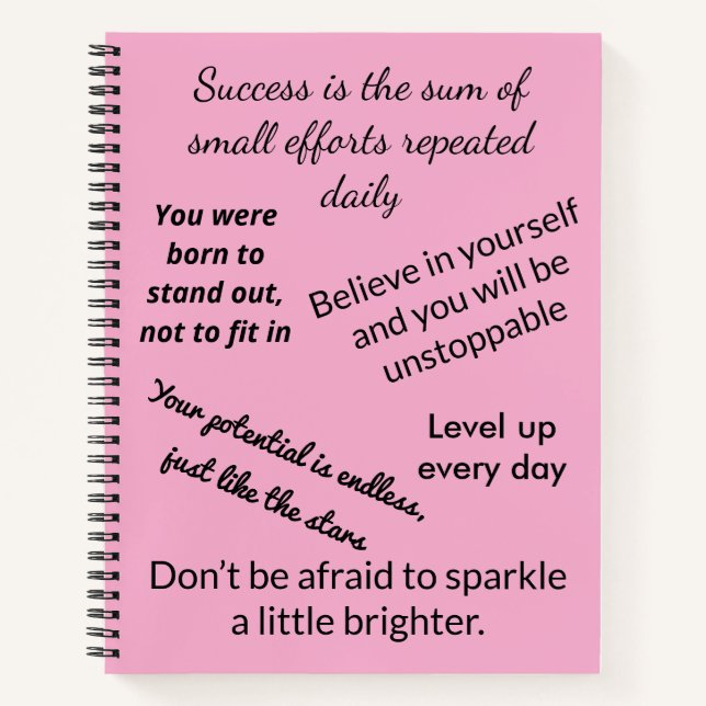 Cuaderno bloc de notas de citas inspiradoras (Anverso)