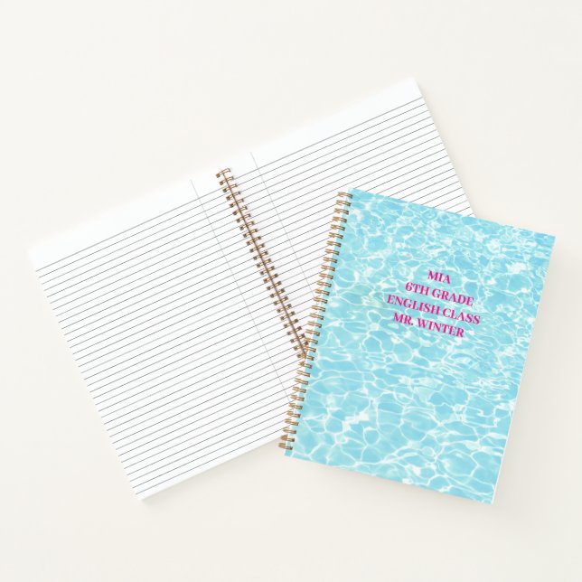 Cuaderno Bloc de notas de clase Blue Pool School (Interior)