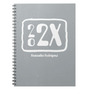 Cuaderno Bloc de notas de clase Funky gris plateado