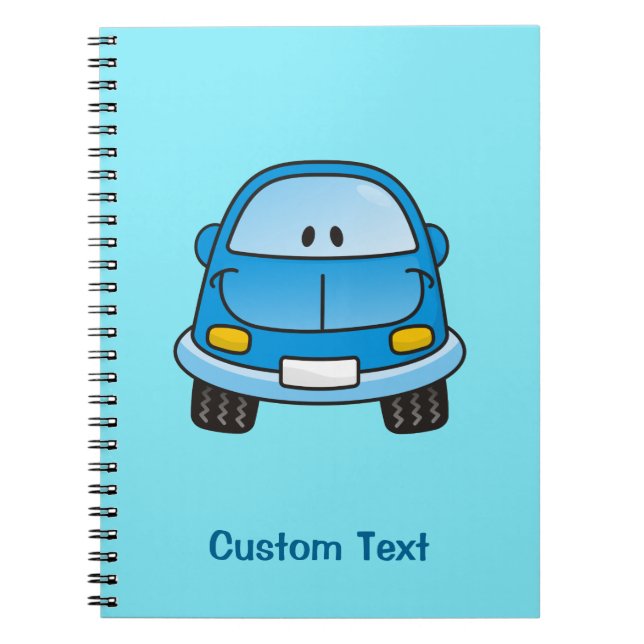 Cuaderno bloc de notas de coche de personalizado azul (Frente)