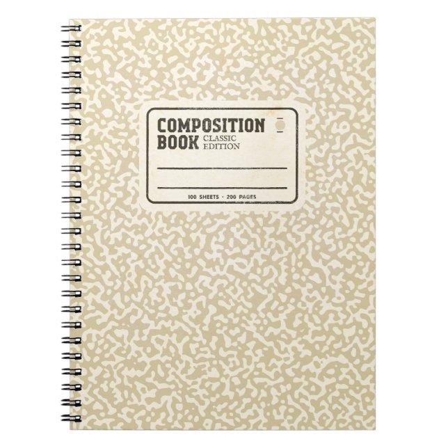 Cuaderno Bloc de notas de composición beige (Frente)